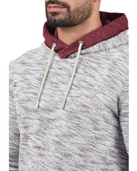 grauer Strick Pullover mit einem Kapuze von Solid