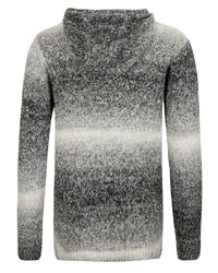 grauer Strick Pullover mit einem Kapuze von Sublevel