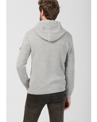 grauer Strick Pullover mit einem Kapuze von Timezone