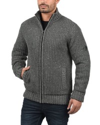 grauer Strick Pullover mit einem Reißverschluß von BLEND