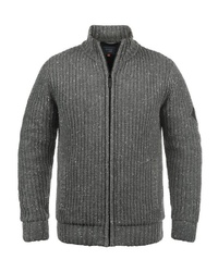 grauer Strick Pullover mit einem Reißverschluß von BLEND