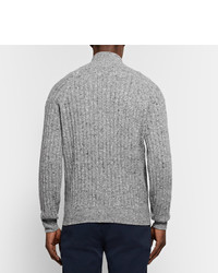 grauer Strick Pullover mit einem Reißverschluß von Brunello Cucinelli