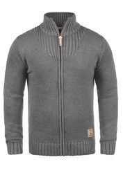 grauer Strick Pullover mit einem Reißverschluß von Solid