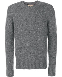 grauer Strick Pullover mit einem Rundhalsausschnitt von Burberry