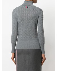 grauer Strick Rollkragenpullover von Thom Browne