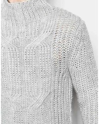 grauer Strick Rollkragenpullover von Asos