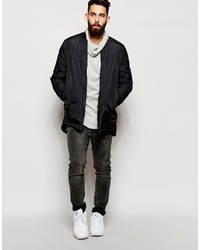 grauer Strick Rollkragenpullover von Asos