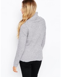 grauer Strick Rollkragenpullover