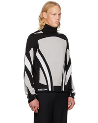 grauer Strick Rollkragenpullover von Balmain