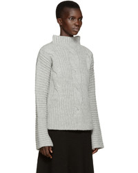 grauer Strick Rollkragenpullover von Cédric Charlier