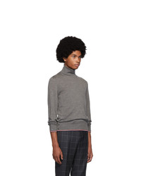 grauer Strick Rollkragenpullover von Thom Browne