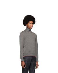 grauer Strick Rollkragenpullover von Thom Browne