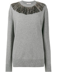 grauer Strick Wollpullover von Christopher Kane