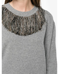 grauer Strick Wollpullover von Christopher Kane