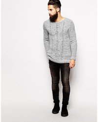 grauer Strickpullover von Asos