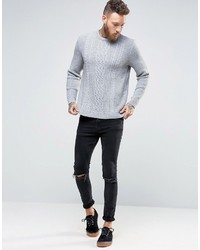 grauer Strickpullover von Asos