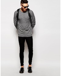 grauer Strickpullover von Asos