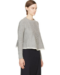 grauer Strickpullover von Sacai