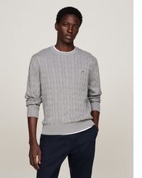 grauer Strickpullover von Tommy Hilfiger