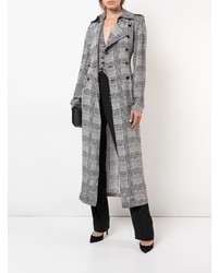 grauer Trenchcoat mit Schottenmuster von Fleur Du Mal