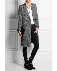 grauer Tweed Mantel von Saint Laurent