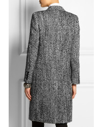 grauer Tweed Mantel von Saint Laurent