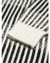 grauer vertikal gestreifter Pullover mit einem Rundhalsausschnitt von Saint Laurent