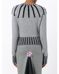 grauer verzierter Pullover mit einem Rundhalsausschnitt von Olympia Le-Tan