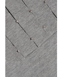 grauer verzierter Pullover mit einem Rundhalsausschnitt von Milly