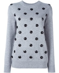 grauer verzierter Wollpullover von Marc Jacobs