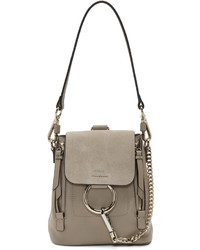 grauer Wildleder Rucksack von Chloé