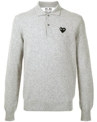 grauer Wollpolo pullover von Comme Des Garcons Play