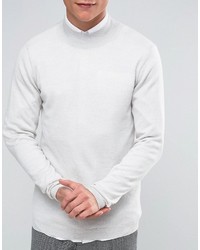 grauer Wollrollkragenpullover von Asos