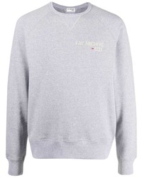 graues bedrucktes Fleece-Sweatshirt von Fay
