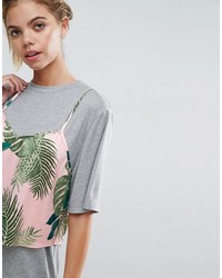 graues bedrucktes Freizeitkleid von Asos