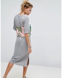 graues bedrucktes Freizeitkleid von Asos