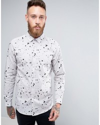 graues bedrucktes Hemd von Asos