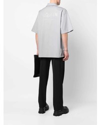 graues bedrucktes Kurzarmhemd von Alexander McQueen