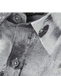 graues bedrucktes Kurzarmhemd von Paul Smith