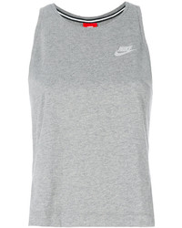 graues bedrucktes kurzes Oberteil von Nike