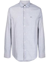 graues bedrucktes Langarmhemd von Armani Exchange