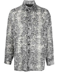 graues bedrucktes Langarmhemd von Atu Body Couture