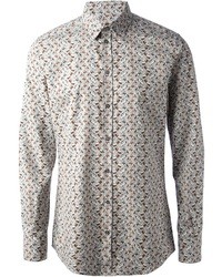 graues bedrucktes Langarmhemd von Dolce & Gabbana