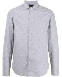 graues bedrucktes Langarmhemd von Emporio Armani