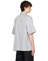graues bedrucktes Langarmhemd von Alexander McQueen