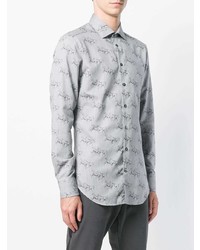 graues bedrucktes Langarmhemd von Etro