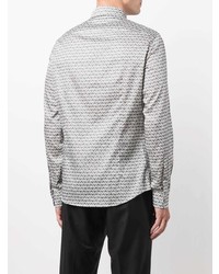 graues bedrucktes Langarmhemd von Emporio Armani