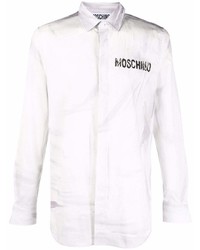 graues bedrucktes Langarmhemd von Moschino