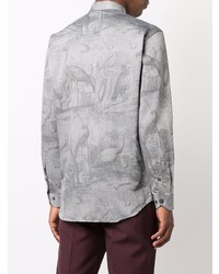 graues bedrucktes Langarmhemd von Etro