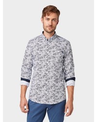 graues bedrucktes Langarmhemd von Tom Tailor
